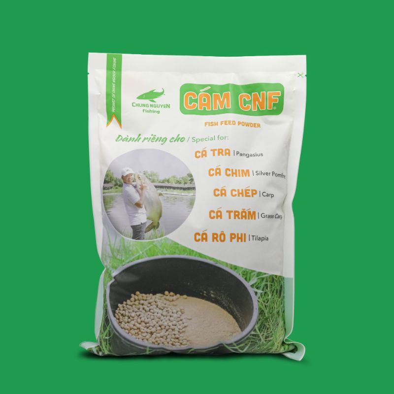 Cám câu cá CNF chính hãng 1kg, chuyên tra, chim, chép, trắm, phi