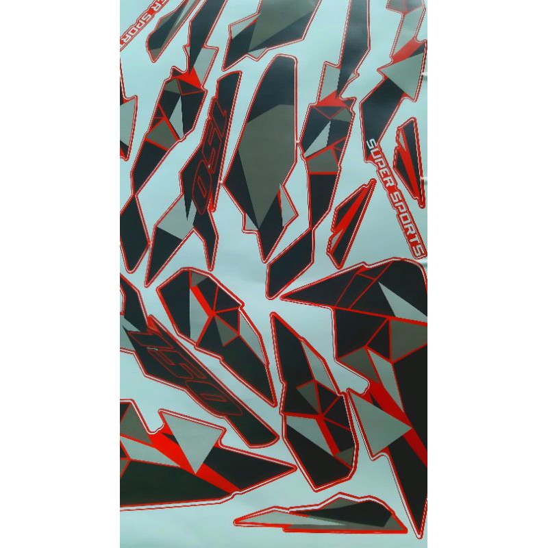 TEM RỜI HONDA VARIO ĐỘC LẠ ĐỎ ĐEN XÁM