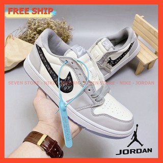 Giày Thể Thao Nam Nữ Jordan JD1 Low Air Dior Cổ Thấp Đế Trong Thời Trang Full Box Bill