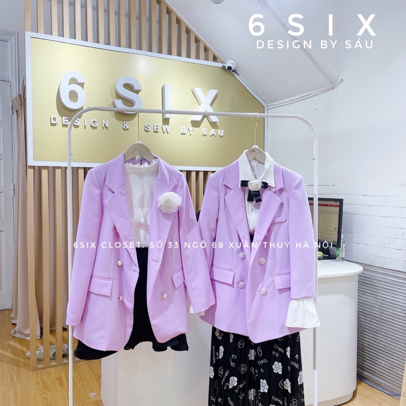 Áo Blazer nữ tím thời trang công sở 6SIX closet
