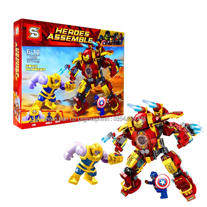 Bộ Lego Xếp Hình Ninjago Siêu Robot Chiến Đấu Iron Man. Gồm 371 Chi Tiết. Lego Ninjago Lắp Ráp Đồ Chơi Cho Bé