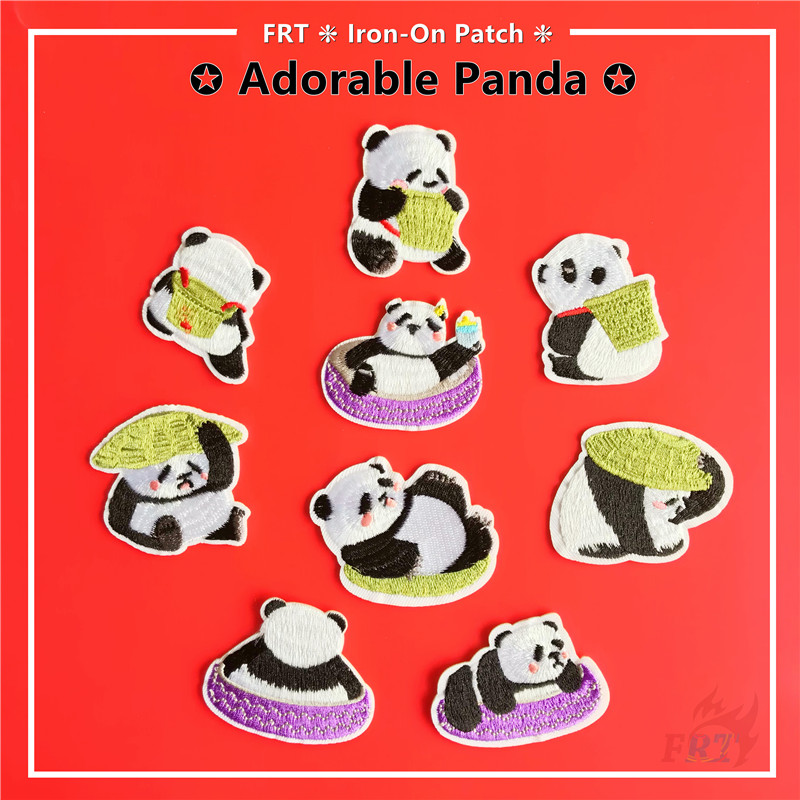 1 Sticker Ủi Thêu Hình Gấu Trúc Dễ Thương