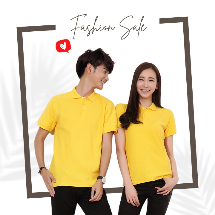 Áo POLO màu VÀNG - Áo phông Trơn Nam Nữ,ngắn tay có cổ,vải cao cấp không xù,co dãn 4 chiều. Nhận IN ẤN theo yêu cầu