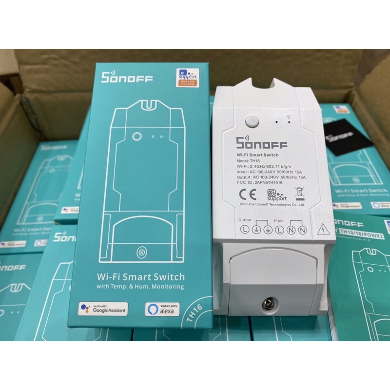 Sonoff TH16 - 15A - 3300W Công tắc điều khiển qua Wifi 3G 4G hỗ trợ cảm biến nhiệt độ độ ẩm