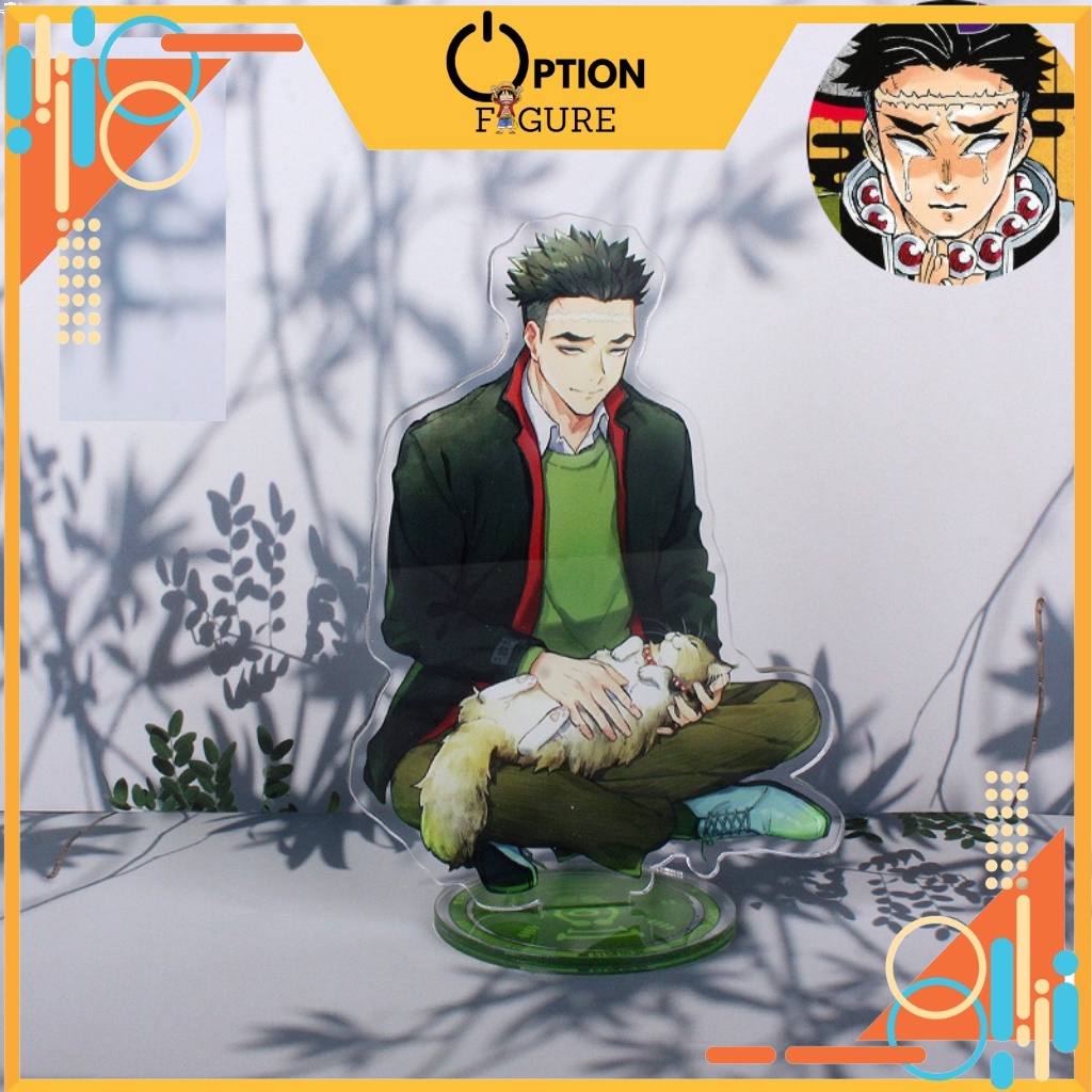 Mô Hình Standee Anime Phiên Bản Mèo Kimetsu no Yaiba bằng Acrylic , Mô Hình Thanh Gươm Diệt Quỷ ôm mèo Standee arcylic