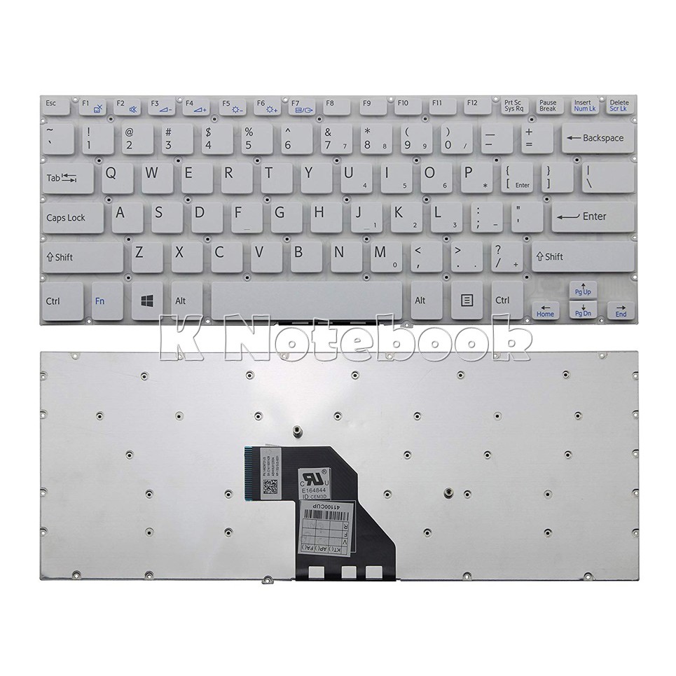 Bàn Phím Sony Vaio Svf14 Svf14e Svf1421 Svf1432 Màu Trắng Không Khung