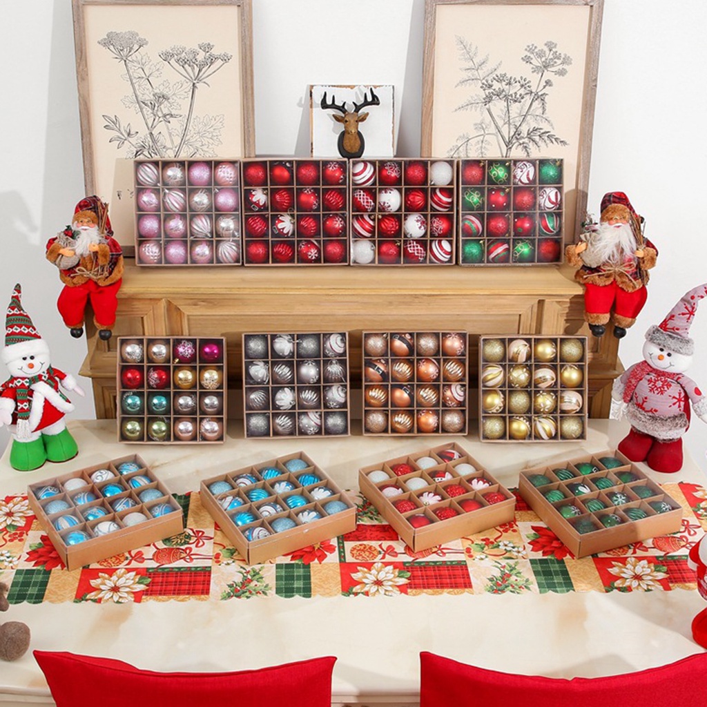 Set 16 Trái Châu Trang Trí Cây Thông Noel