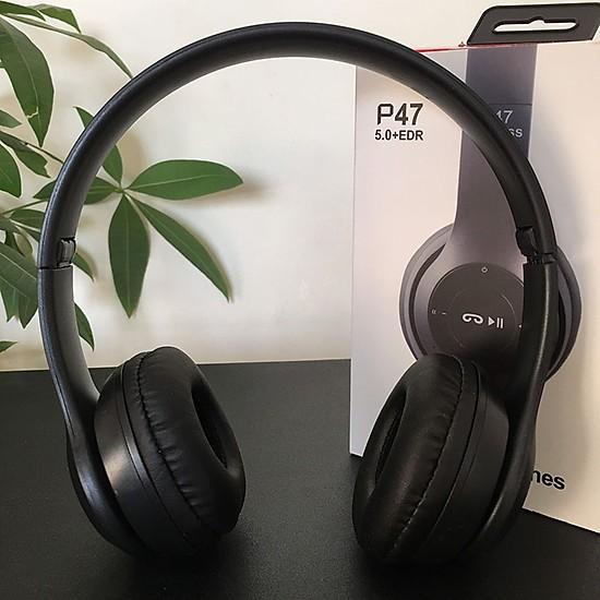 Tai Nghe Chụp Tai Bluetooth P47, Tai Không Dây Có Mic, Có Thẻ Nhớ, Âm Bass Cực Chất, Nghe Nhạc Cực Hay Bảo Hành 12 Tháng