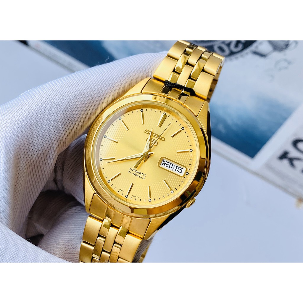ĐỒNG HỒ NAM SEIKO 5 AUTOMATIC mạ PVD VÀNG nguyên khối
