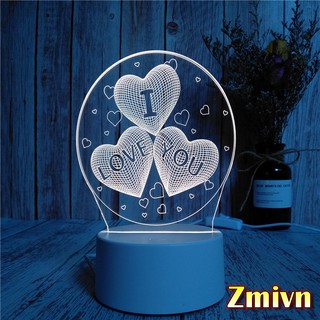 Đèn ngủ - đèn LED 3D họa tiết