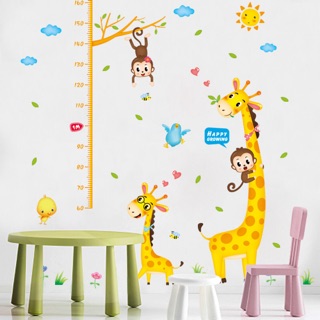 Decal tranh dán tương thước đo chiều cao hươu grow
