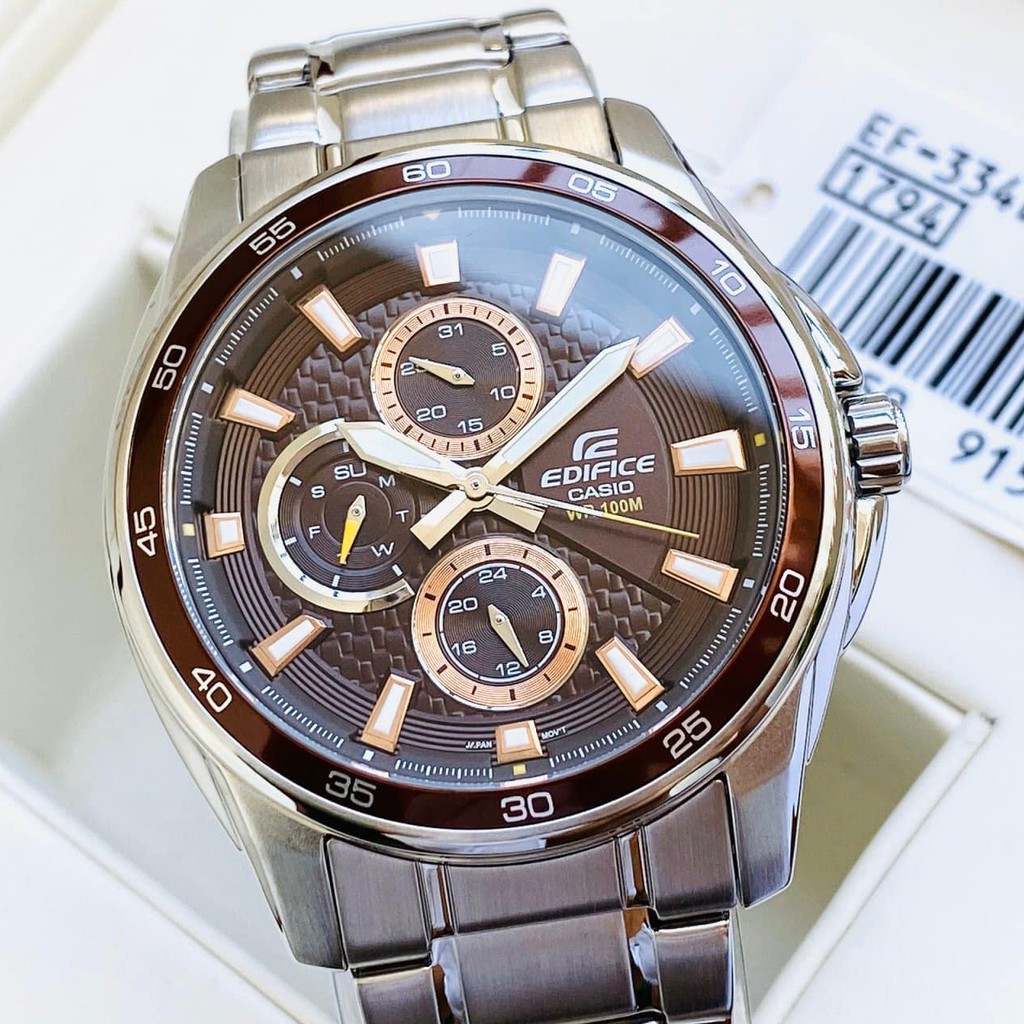 Đồng hồ nam CasioEF-334D-5AV Chính Hãng - Dây Kim Loại - Chống Nước 10 ATM bảo hành