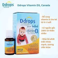 ❃Baby Ddrops Vitamin D3 Ddrop 400IU Mỹ bổ sung D thúc đẩy hấp thụ canxi cho trẻ sơ sinh và nhỏ