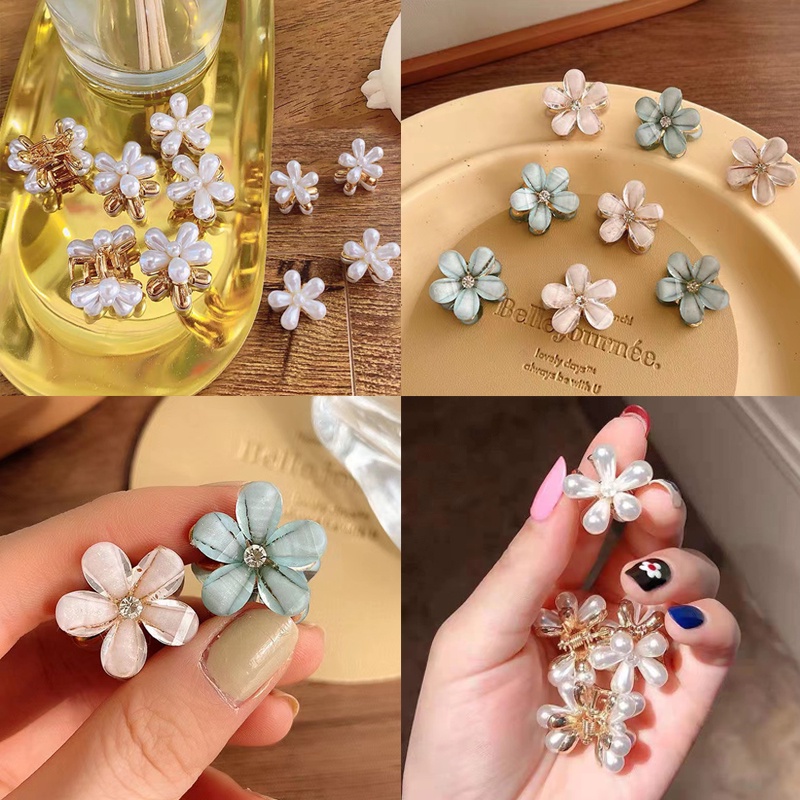 Kẹp Tóc Đính Hoa Pha Lê Nhỏ Phong Cách Hàn Quốc Cho Nữ
