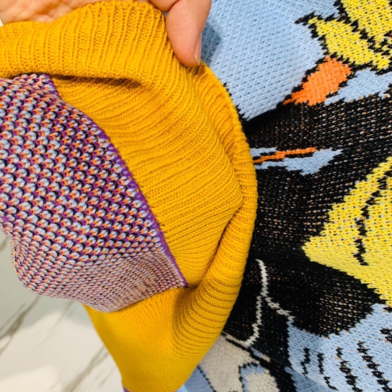 Áo len Đông Thu của nam giới Felix Cat Joint Lose Áo len dệt kim cổ tròn xu hướng