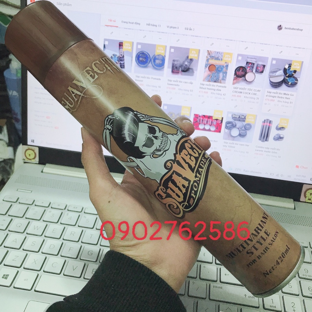 Gôm keo xịt tóc tạo kiểu nam Suavecito 420ML + SÁP VUỐT TÓC NAM CLAY  100ml