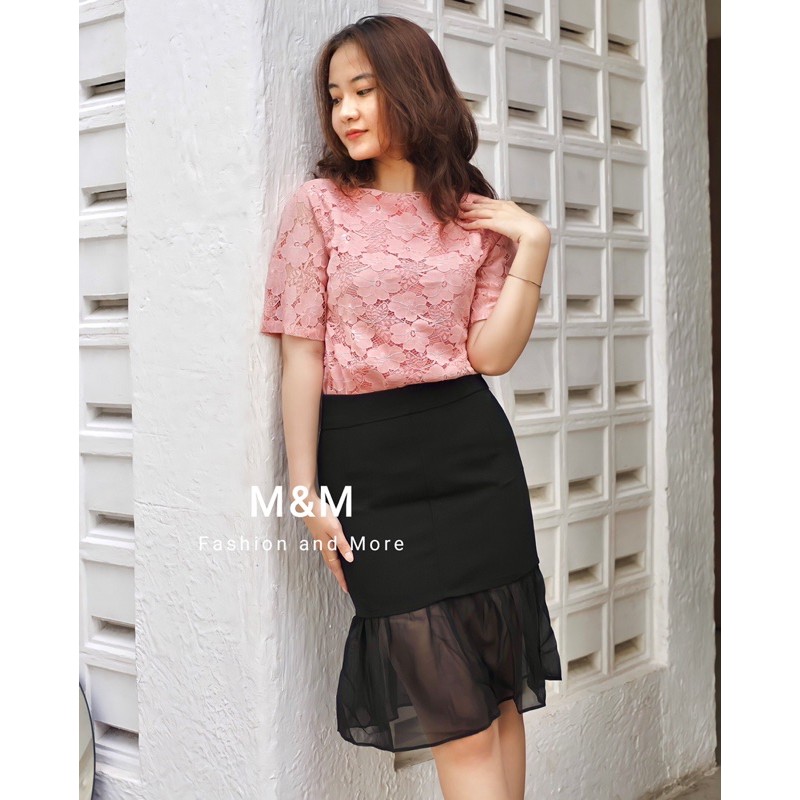 Set công sở áo ren hoa chân váy đuôi cá cao cấp | BigBuy360 - bigbuy360.vn