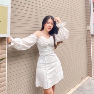 Đầm rớt vai nơ ngực siêu xinh 🐾