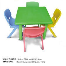Bàn Nhựa Nhập Khẩu Vuông Cho Bé