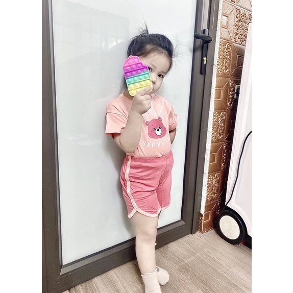 Bộ cộc thun lạnh hình gấu Mimonri bé trai/bé gái (6-16kg)