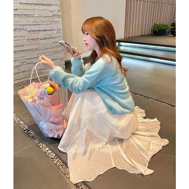 Chân Váy Lưới Dài Dáng Chữ A Lệch Tà Thời Trang Mùa Hè 2022