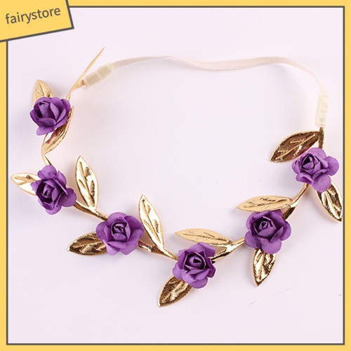 Băng Đô Cài Tóc Hình Vòng Hoa Hồng Xinh Xắn Cho Bé Gái