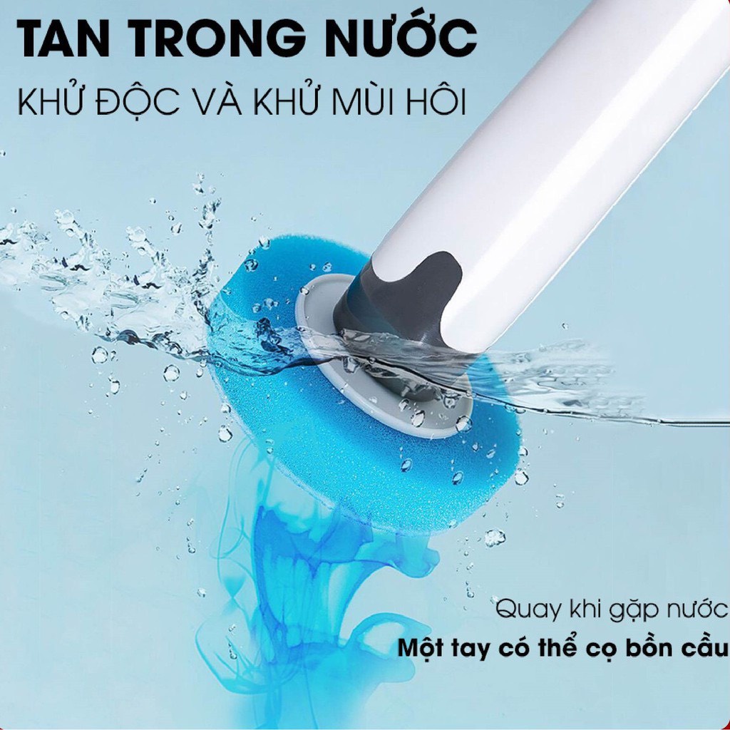 Bộ Vệ Sinh Bồn Cầu Nhà Tắm Toilet đa năng Diệt vi khuẩn, Cọ vệ sinh toilet dùng 1 lần có sẵn dung dich tẩy