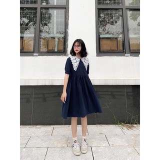 Váy babydoll cổ ren có 2 màu