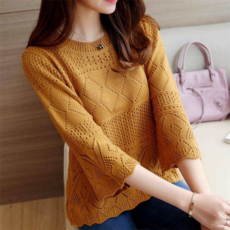 Áo Sweater Dệt Kim Dáng Rộng Phong Cách Hàn Quốc Thời Trang Mùa Thu
