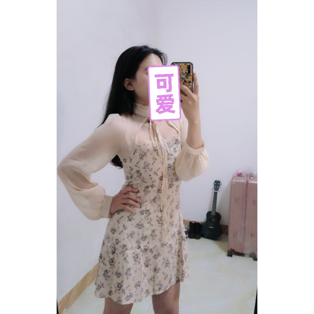 (Sẵn)Váy/đầm Retro khoét ngực phối tay voan (Ảnh thật) | BigBuy360 - bigbuy360.vn