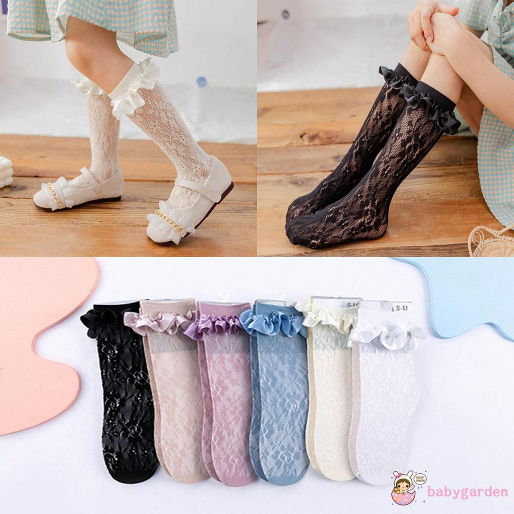 Vớ Ren Thoáng Khí Cao Màu Sắc Dành Cho Bé Gái 0-10 Tuổi