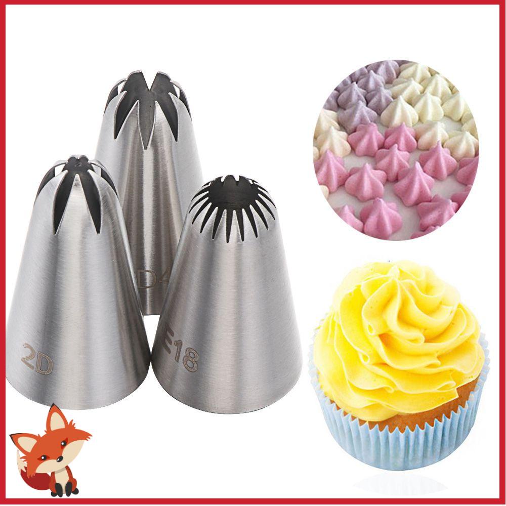 Bộ 3 Đầu Bắt Bông Kem Trang Trí Bánh Bằng Thép Không Gỉ