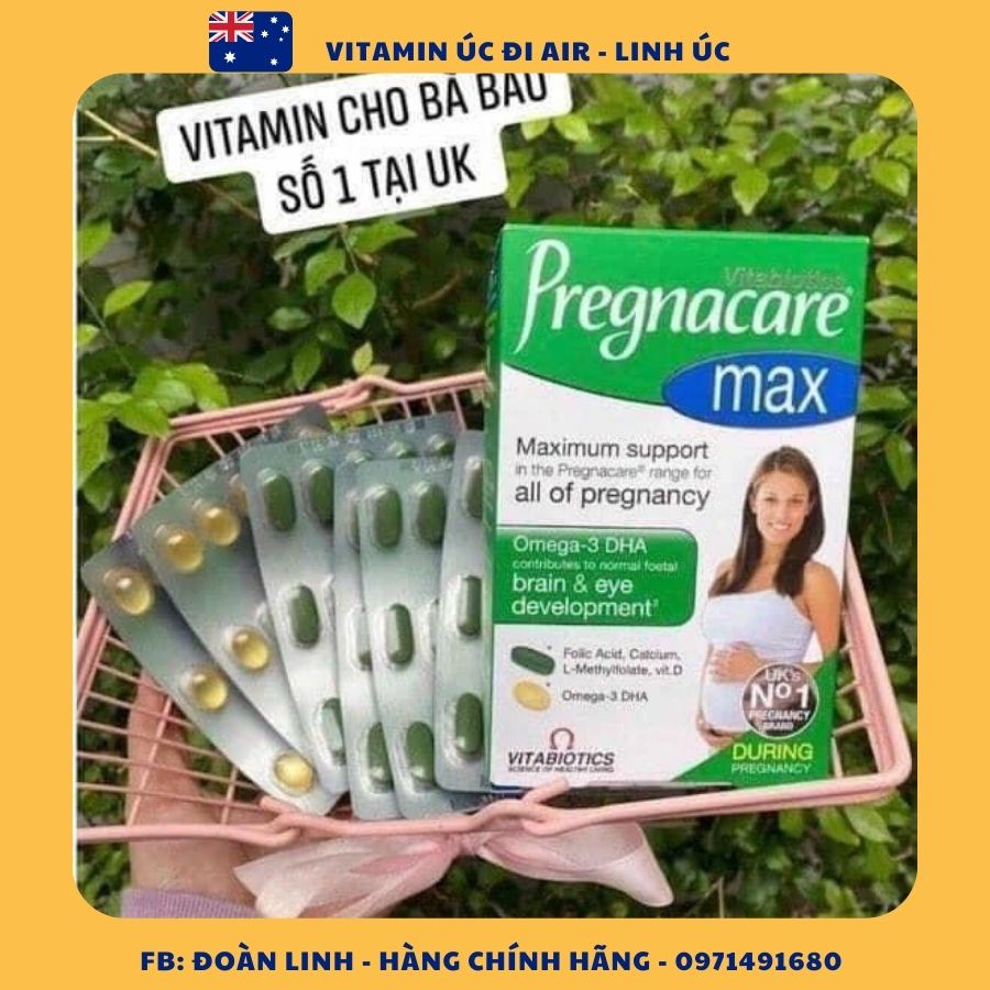 Vitamin bổ sung cho phụ nữ mang thai PREGNACARE MAX, Hàng Chuẩn Anh