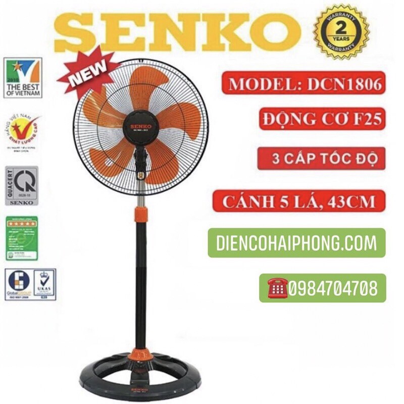 Quạt đứng công nghiệp 4.5 tấc Senko DCN1806