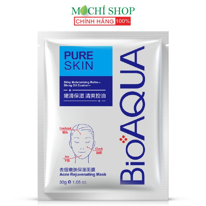 Mặt Nạ Ngừa Mụn Pure Skin BIOAQUA, Ngăn Ngừa Mụn Đỏ, Trứng Cá, Cám, Kiềm Dầu Mask Nội Địa Trung - MOCHI SHOP