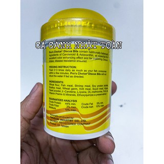 THỨC ĂN CHO CÁ DĨA DISCUS PRO CHOICE BITS DẠNG VIÊN 60G