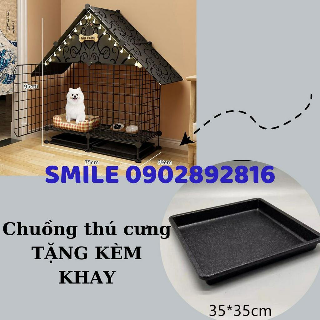 [TẰNG KÈM KHAY ĐEN] COMBO CHUỒNG, LỒNG LẮP GHÉP LƯỚI THÉP DÀNH CHO THÚ CƯNG CHÓ MÈO