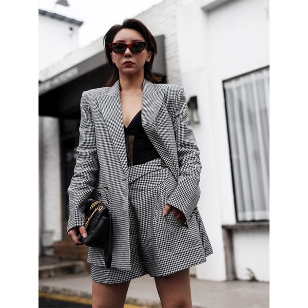 Áo Vest nữ thiết kế kẻ caro Gemmi fashion, VS112