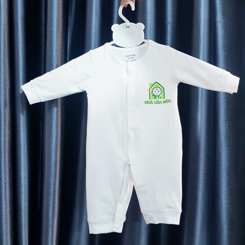 Bodysuit cho bé uala rogo 0-3m vải cotton cúc giữa tiện lợi dễ dàng thay bỉm quần áo trẻ em 8888