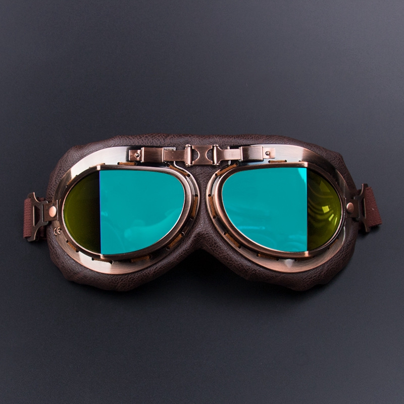 Motorcycle Goggles Glasses Vintage Motocross Retro Aviator Pilot Cruiser ATV UV Protection Goggles