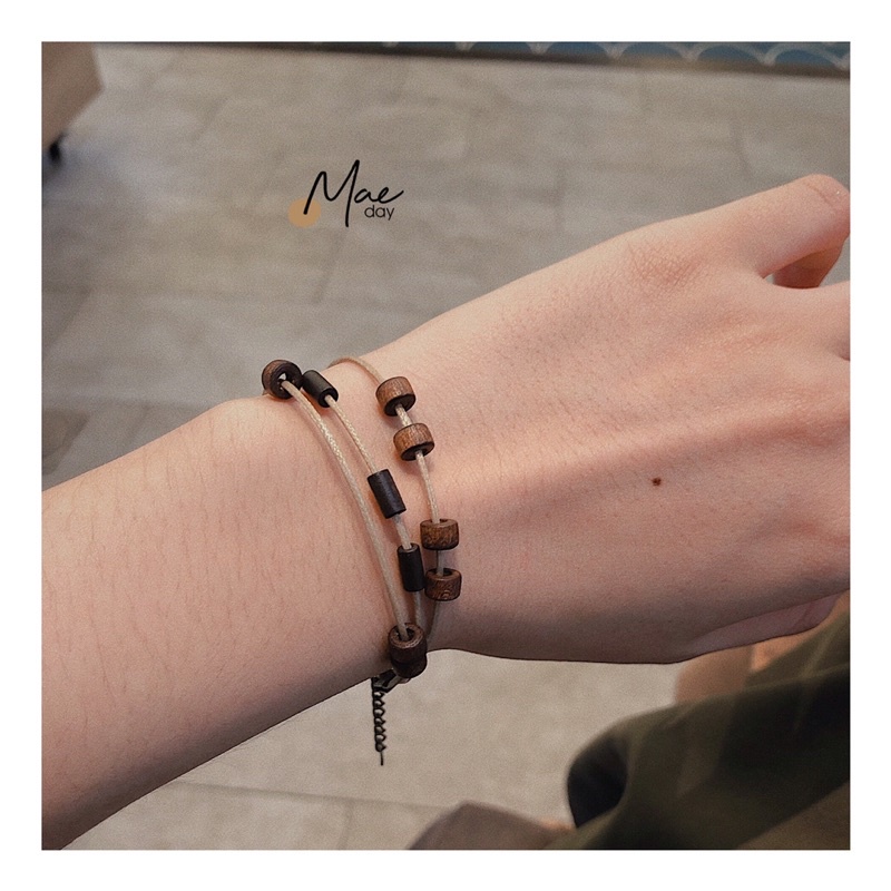 Vòng tay Kado - Vòng tay mix hạt gỗ li ti vintage