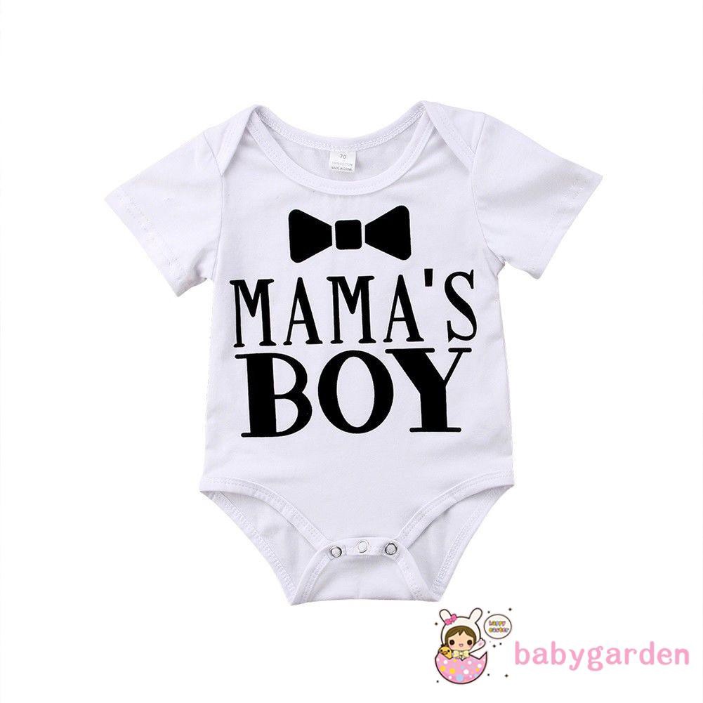 Bộ Áo Liền Quần In Chữ Mama &amp;Apos;S Boy Xinh Xắn Dành Cho Bé