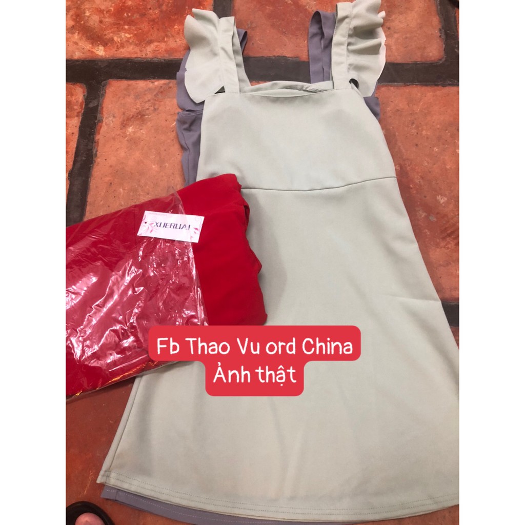 Váy Hai Dây Bản To ⚡️ẢNH THẬT⚡️ Đầm Chất Cotton Mát Mịn, Đi Làm, Dự Tiệc