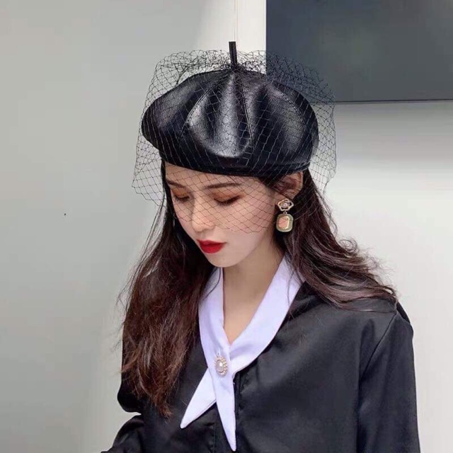 Mũ nồi beret da lưới - nón nồi