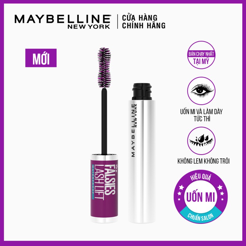 Bộ đôi bút kẻ mắt nước Lâu Trôi 36H Line Tattoo High Impact + Mascara Uốn, Nâng Mi Falsies Lash Lift Maybelline Newyork