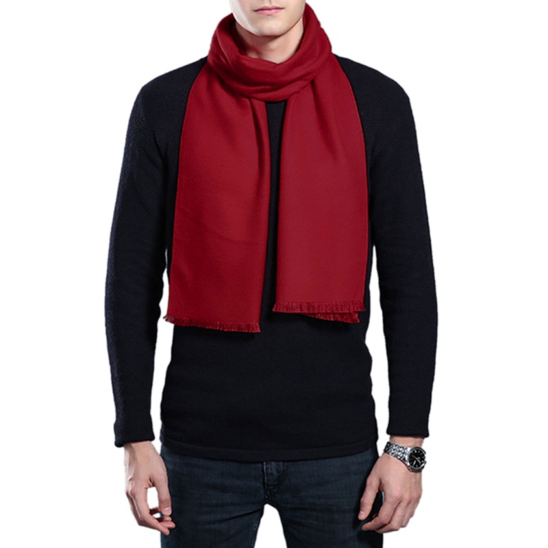 Khăn Choàng Pashmina Mềm Mại Màu Trơn Phối Tua Rua 9 Màu Lựa Chọn Thời Trang Mùa Đông Cho Nam