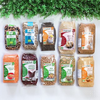 Đậu hạt hữu cơ chia lẻ 100 gram cho bé ăn dặm hãng Markal / Davert, đậu gà, hạt kê, ý dĩ, hạt chia, quinoa, yến mạch