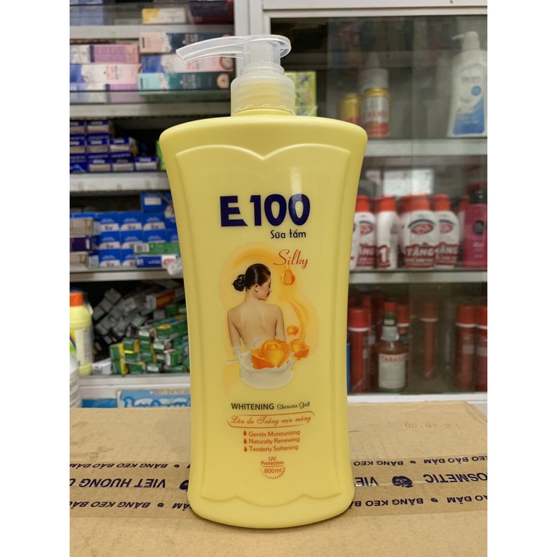 SỮA TẮM E100 SILKY  800ml Có 3 Mầu Như Hình