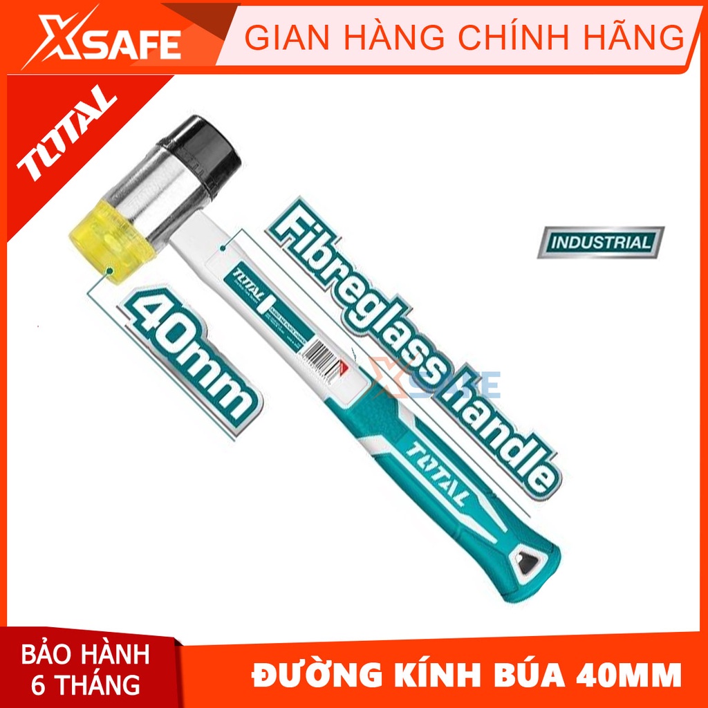 Búa 2 đầu nhựa và cao su TOTAL THT77406 Búa đa năng đường kính đầu búa 40mm, cán búa nhựa ABS siêu bền chắc - chính hãng