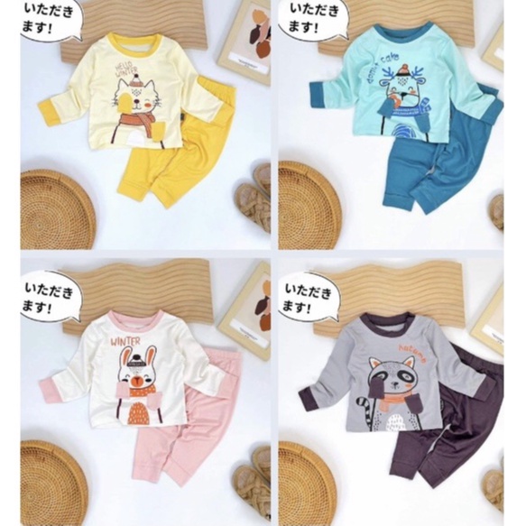 ( Size lẻ size ) Bộ dài tay minky mom cho bé trai và gái